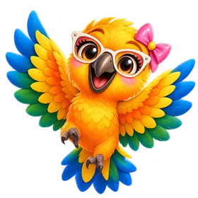 Vẹt ParrOten dang cánh vui mừng